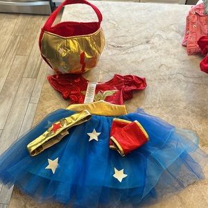 Pottery Barn Kids Wonder Woman costume with trick or treat bag